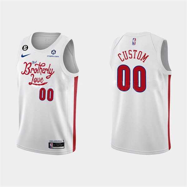 Men & Youth Customized Philadelphia 76ers Active Player 2022-23 White City Edition Stitched Jersey